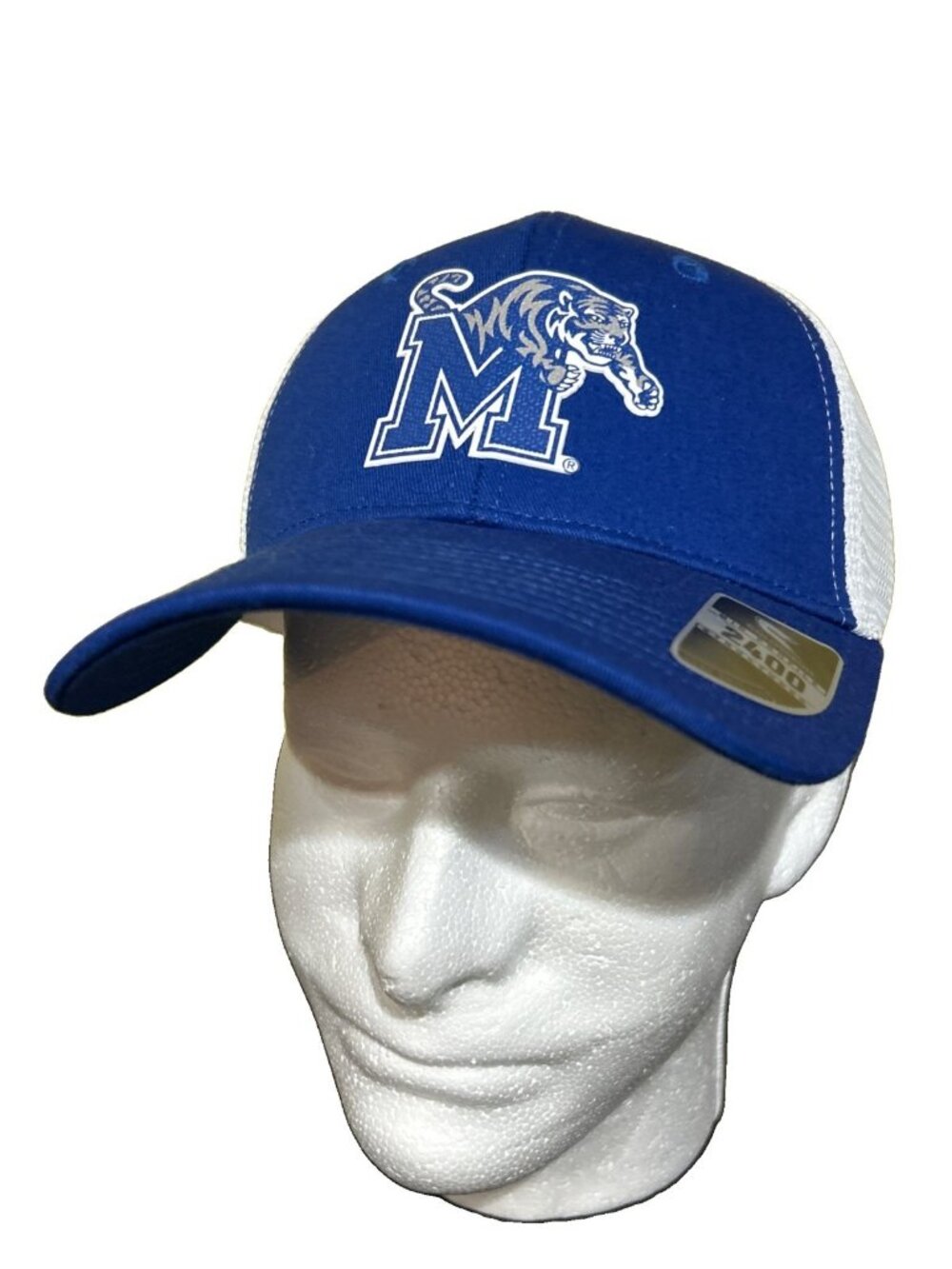 Memphis Tigers Colosseum Blue Mesh Fishing Trucker SnapBack Hat Cap